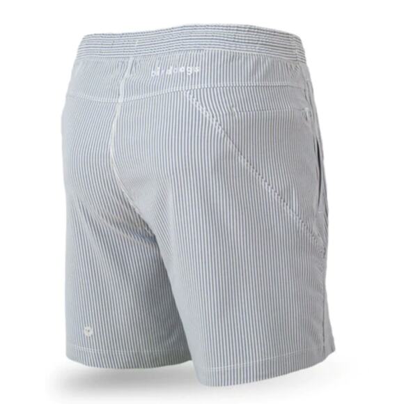 Copied - Bird Dogs  Gray Pinstriped High Waisted Casual Shorts - Picture 2 of 4